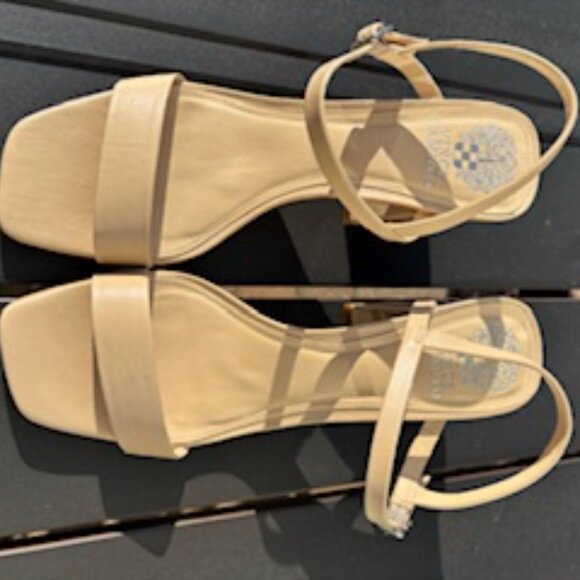 Vince Camuto beige/nude/cream strappy heeled sandals - 9.5 - Picture 6 of 10